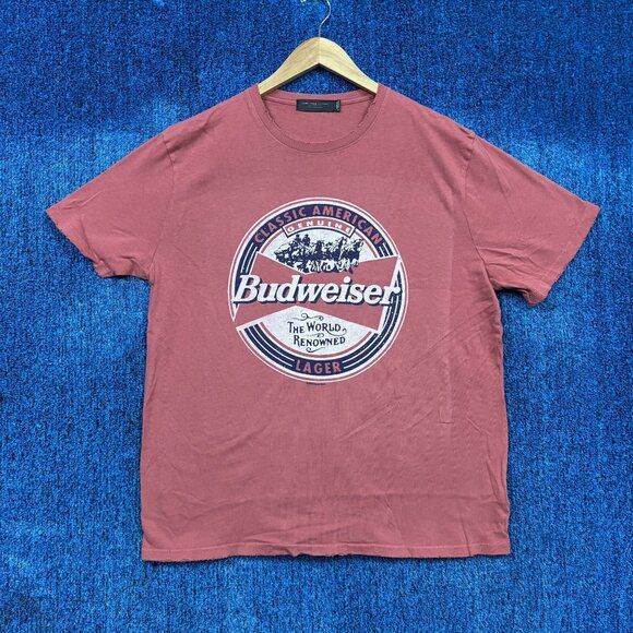Budweiser The World Renowned Classic American Lager Tee L - Picture 1 of 4